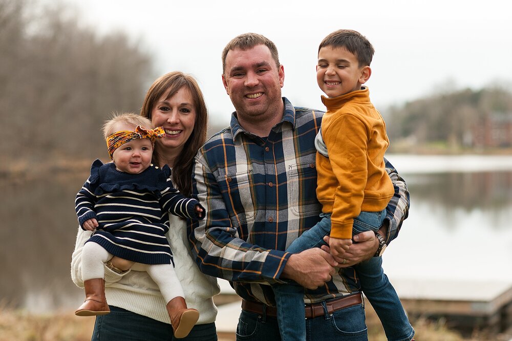 Wendy Zook Photography captures family portraits on Lake Linganore in the fall | Maryland family photos with grandparents, extended family photos in Maryland