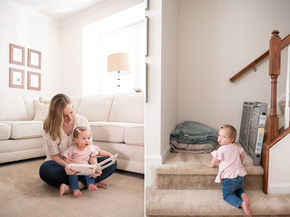 Wendy Zook Photography | In home lifestyle session, Frederick MD family photographer, one year birthday photos, first birthday, lifestyle portraits at home, Maryland lifestyle photographer