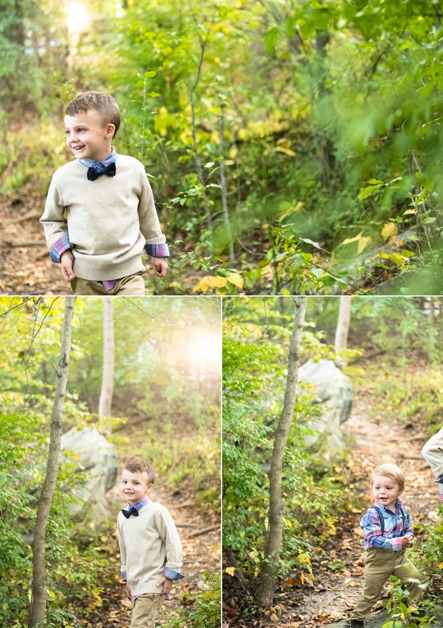 brothers play during Frederick County family portraits