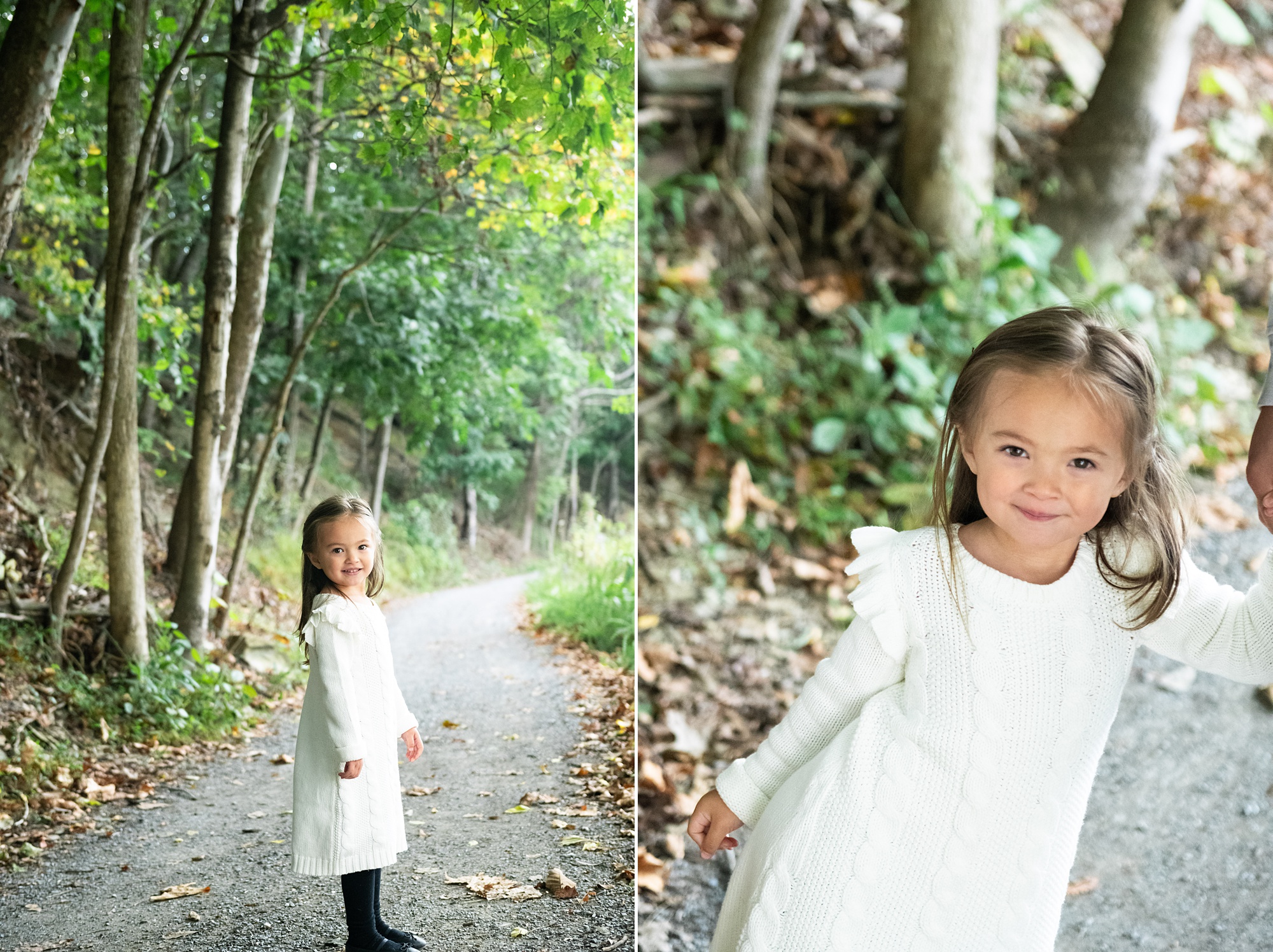 toddler dances during family portraits in Frederick MD