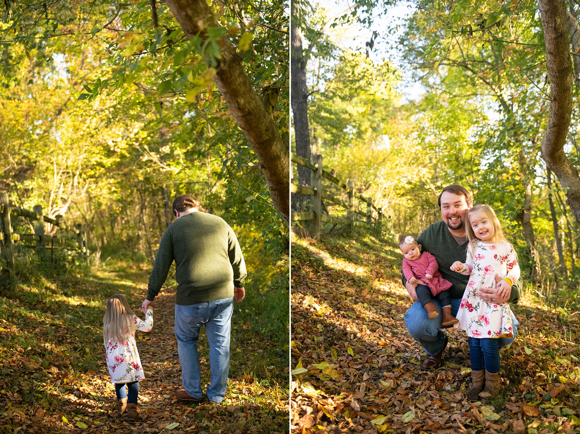 Frederick County family portraits of dad with daughters
