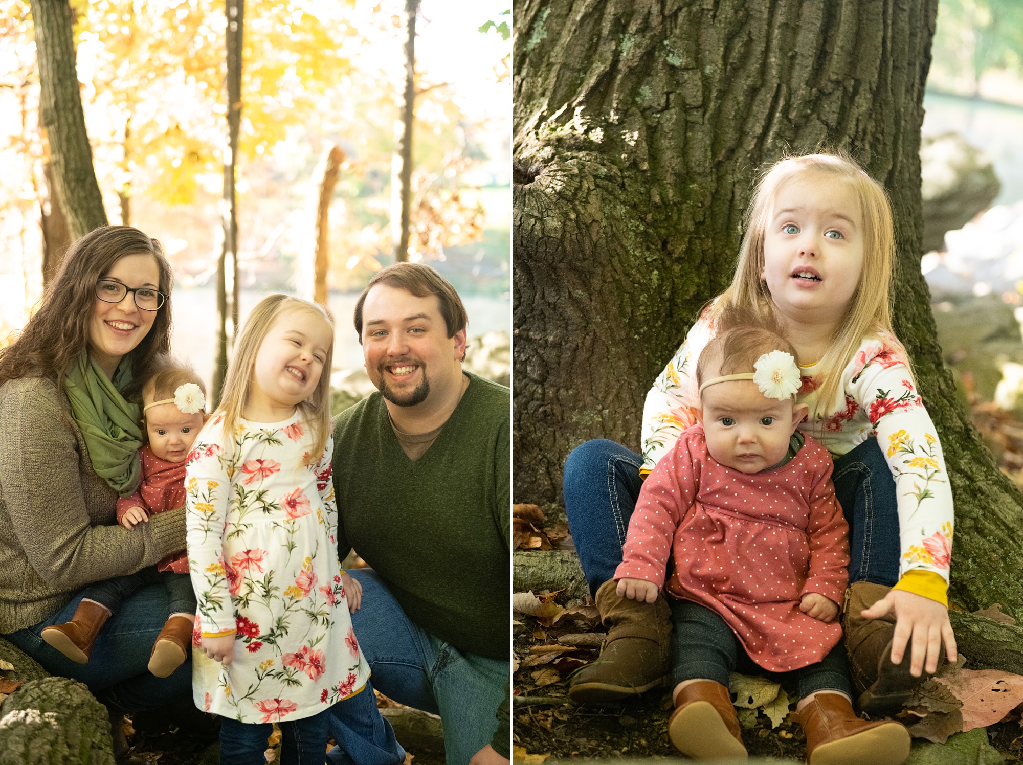 Frederick County family portraits with toddler and baby sister